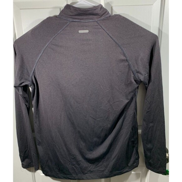 Reebok Medium (M) Grey Long Sleeve Thumb Holes 1/4 Zip Chest Pocket Reflective - Picture 3 of 10